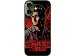 Capa Para Celular Compatível Com Apple Iphone 17 Com Retrato De Steve Harrington E Fundo De Relâmpagos Vermelhos Da Série Stranger Things.