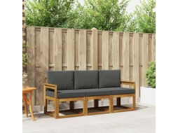 Vidaxl Conjunto De Sofás Para Exterior 3 Pcs Natural E Antracite