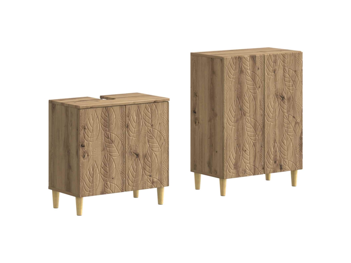 Vidaxl Conjunto De Armário De Banheiro Com 2 Peças Delft