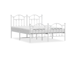 Bed Frame, Bed Frames Vidaxl Branco Aço (150 X 200 Cm)