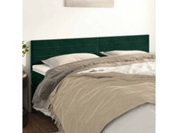 Vidaxl Cabeceiras Verde-escuro 200x5x78/88 Cm Veludo