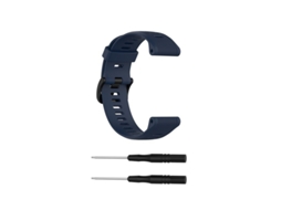 Bracelete para Garmin Forerunner 945 XIAOMOYU com listras horizontais de silicone azul escuro