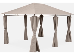 Pérgola com Cortinas SWEEEK Divio (Castanho - 3X4M)