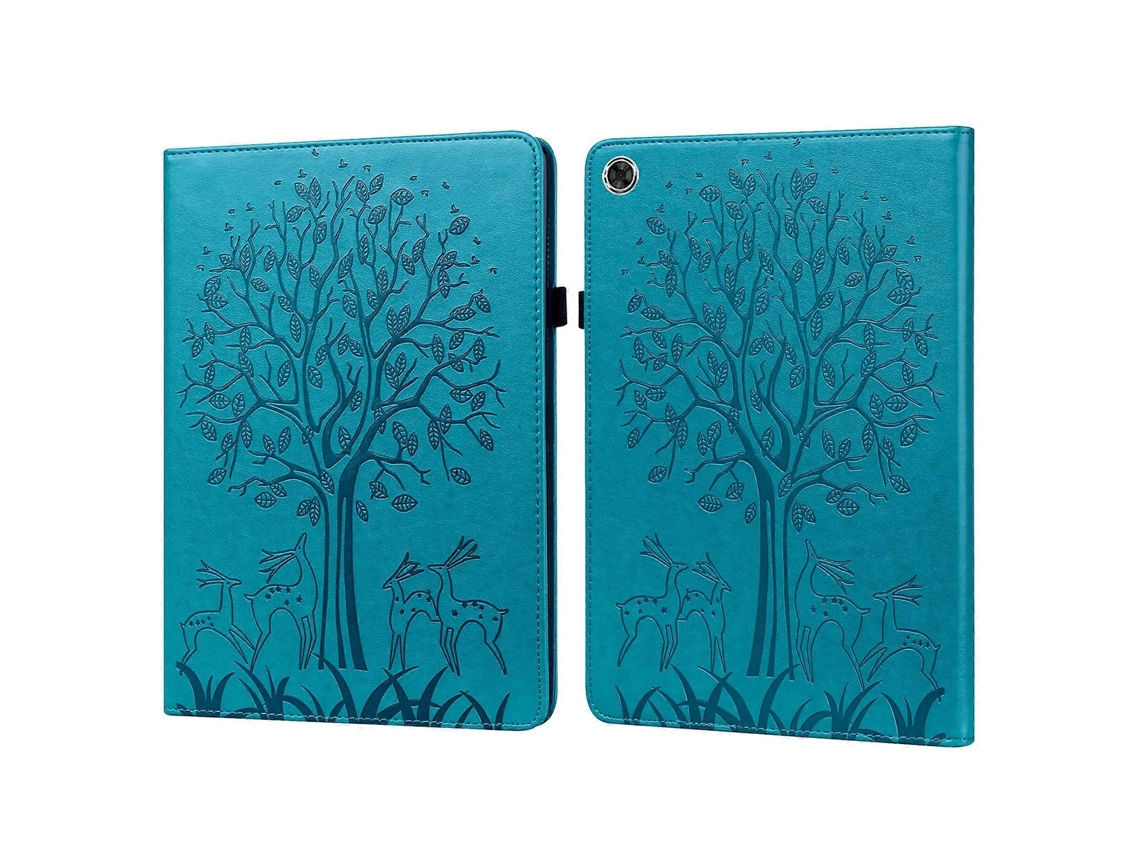 Capa De Couro Com Estampa De Árvore E Veado Para Tablet Oppo Realme Pad De 10,4 Polegadas