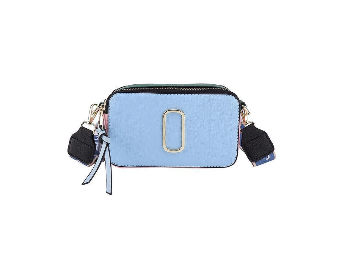 Bolsa Transversal Feminina, Bolsa De Ombro Com Decoração Metálica, Mini Carteira Quadrada Contrastante, Azul SUNNY SPACES