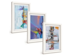 Pinturas Murais Modernas Composições Abstratas Pictóricas Moldura Branca Fotos Para O Corredor Espelharte (3 Peças 20x30 Cm)