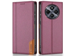Capa Tkdaddy N.bekus P3 Para Xiaomi Redmi 14r 5g / 14c 4g Com Bloqueio Rfid E Suporte Tipo Carteira, Capa De Couro Pu Com Flip, Vinho Tinto