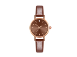 Relógio de Pulso de Quartzo para Casal Feminino Masculino com Pulseira Pu Estilo Moderno Café
