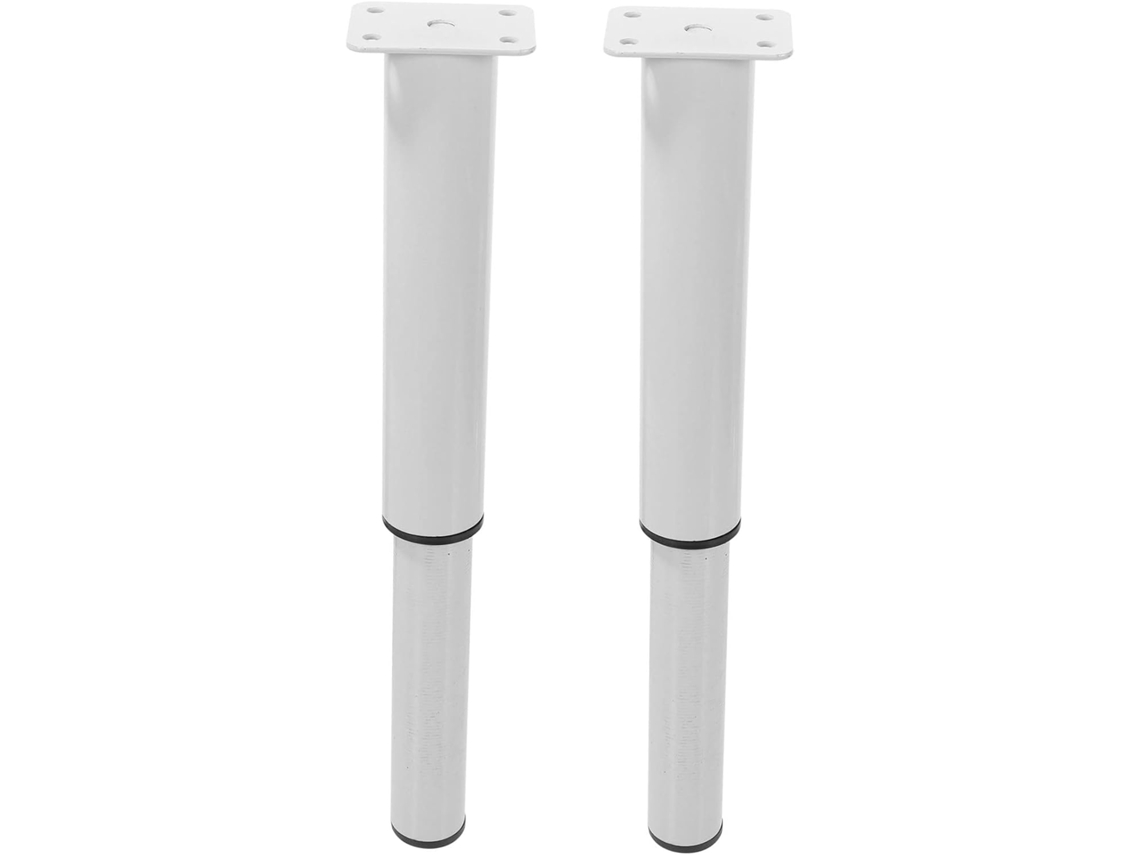 Doitool 2 Peças Pés De Mesa Dobráveis Ajustáveis Em Ferro Branco Para Centro, Móveis Diy, Fáceis De Instalar