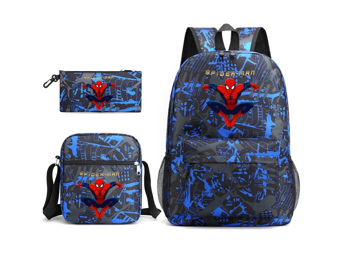 Mochila  De Estudante Do Homem Aranha Conjunto De Três Peças*
