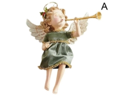 Escultura De Anjo De Resina De Natal Tocando Uma Trombeta, Menina Sentada, Decoração De Jardim Doméstico Em Resina Olysi Shop