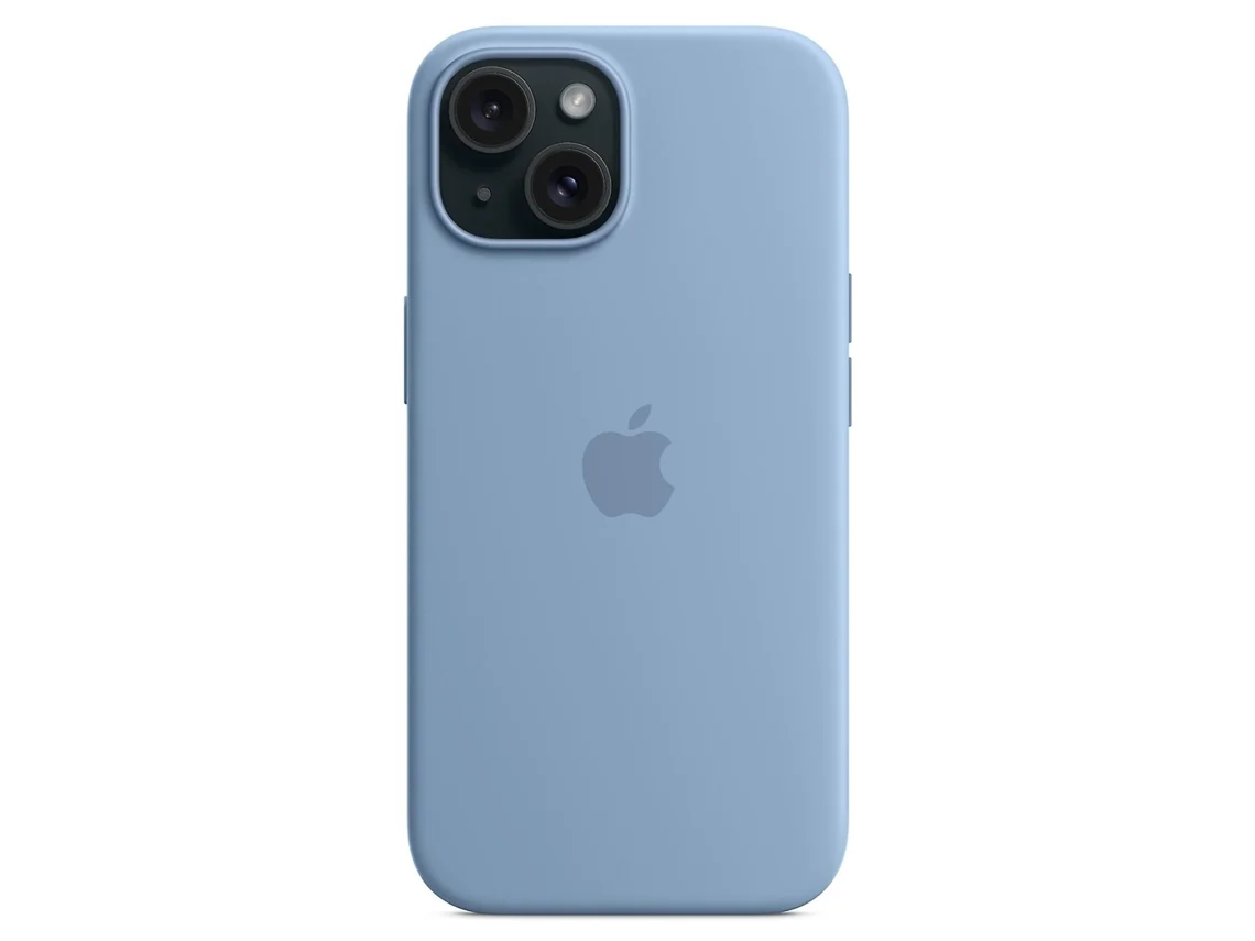 Capa Para Iphone 15 Compatível Com Magsafe, Capa De Silicone Antirriscos (fmy), Azul Claro.