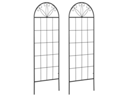 Treliça de jardim, lote de 2, metal, 51x152cm, preto BTFORUS