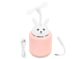 Humidificador Mini Coelho Rosa Estilo Cartoon Com Luz Para Carro, Escritório, Quarto, Usb Portátil