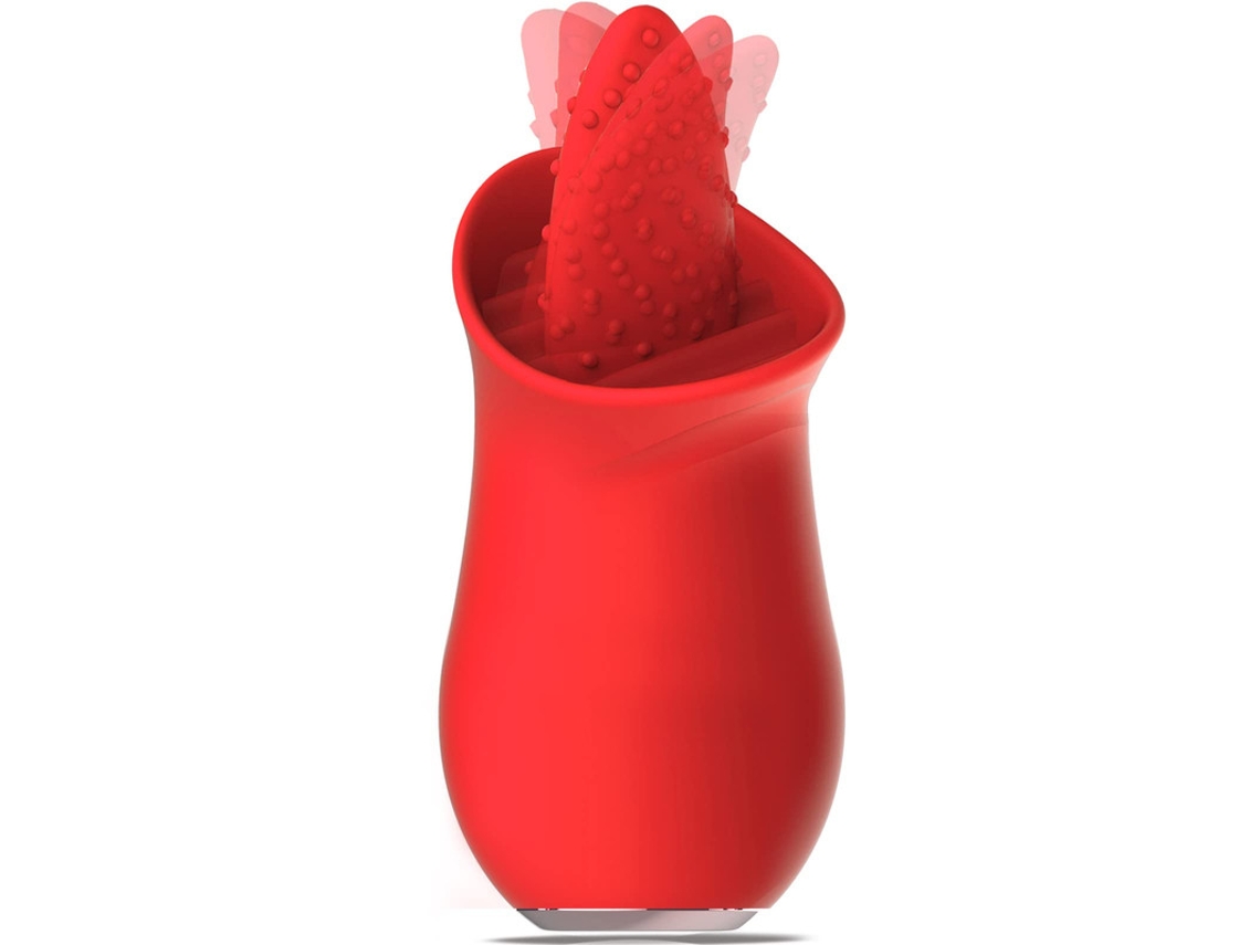 Vibrador de Lamber a Língua com 10 Modos de Vibração para Mulheres Vermelho YIZHOOD