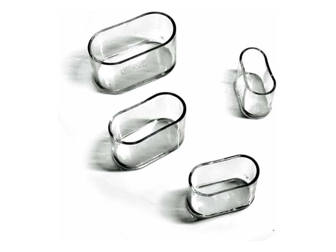 Protetores Para Pés De Cadeira E Móveis, 24 Peças, 15 X 30mm, Cor Transparente, Antirriscos, Ovais, Para Cadeiras, Móveis