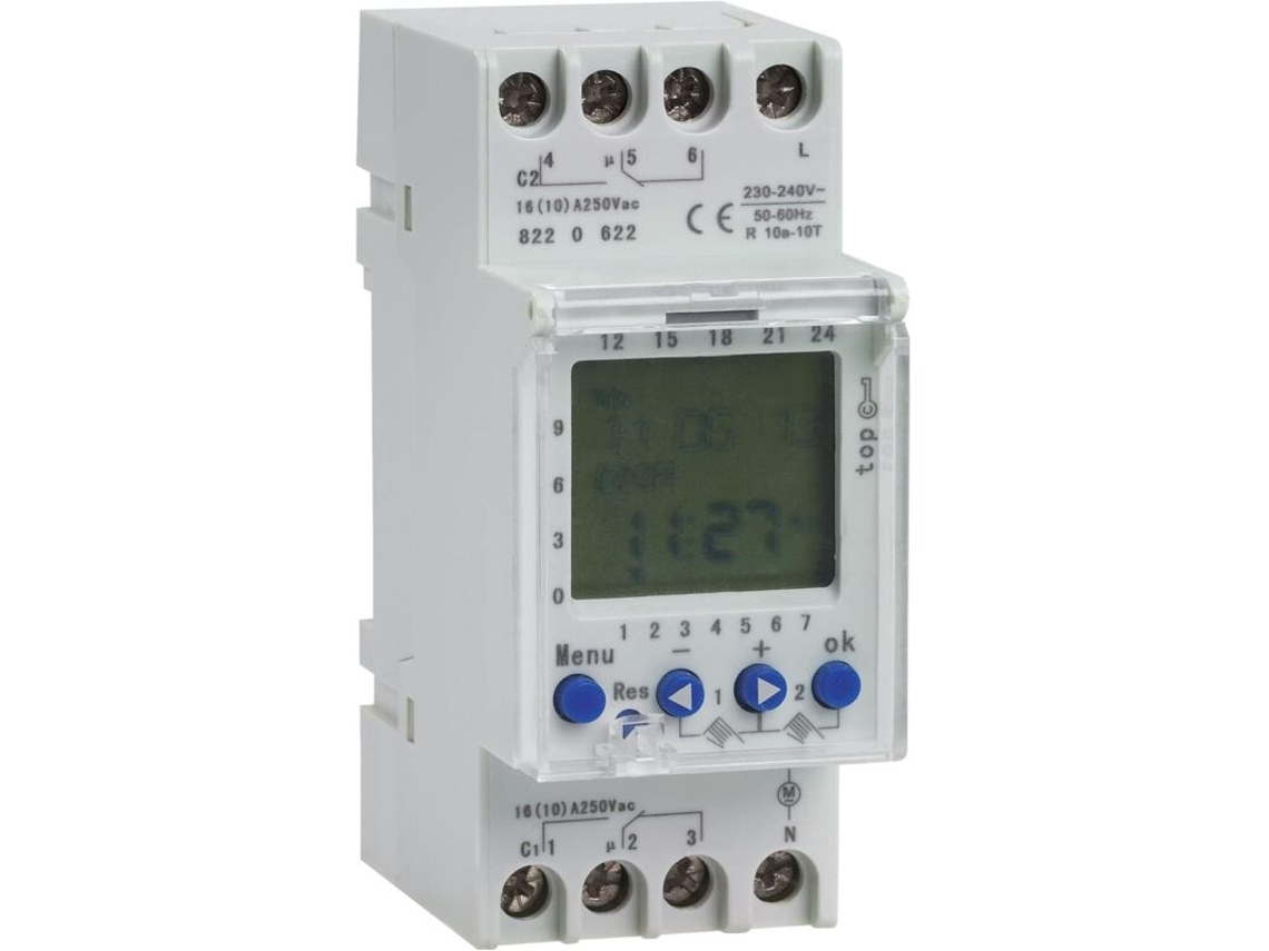 Temporizador De Canal Duplo Ahc822, Relógio Modular 220v, 7 Dias, 24 Horas, Temporizador Programável Para Piscina, Interruptor Digital Lcd Eletrônico