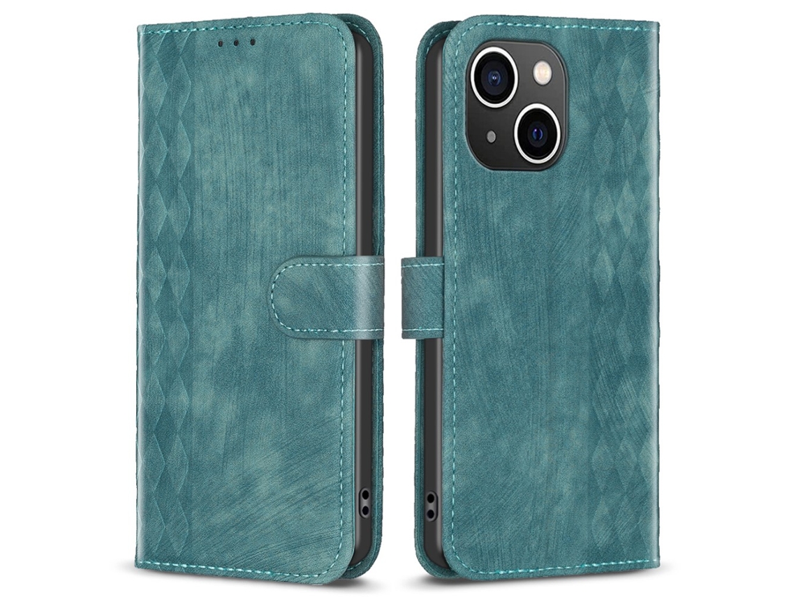 Capa Quedas Para Iphone 14 Plus Pele Sintética Verde