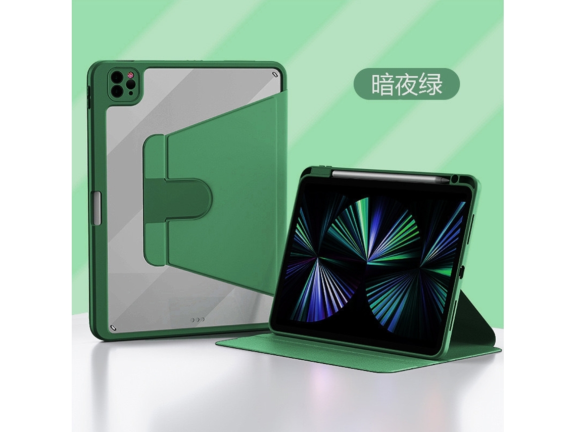 Capa Para Ipad Apple Air 2017 18 Air/air2 9,7 Verde Meia Noite Com Alça Giratória