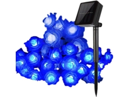 CORDÃO DE LUZES SOLARES, borboleta, 20 LEDs, azul e rosa, IP à prova d'água AQUAFORGE