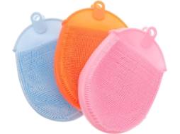 Escovas De Banho Silicone Sherchpry Com Cabos Ergonômicos, Conjunto De 3, Azul, Alívio Do Estresse Para Massagem E