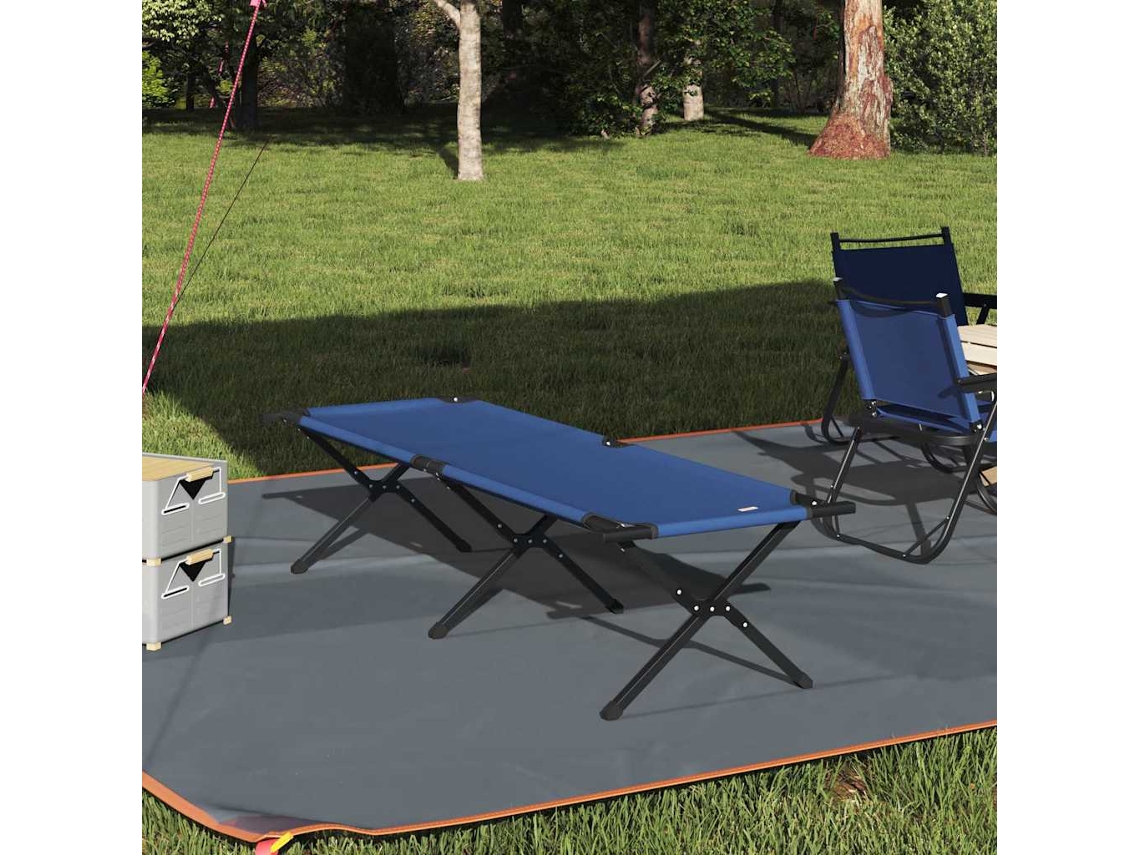Vidaxl Cama De Camping Dobrável Azul 193 X 69 X 45 Cm Tecido Oxford