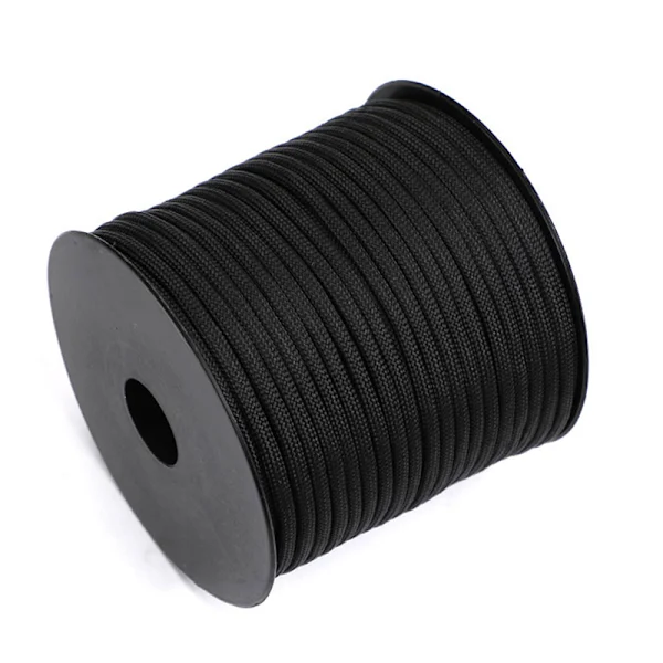 Corda Paracord AQUAFORGE 550m, 7 núcleos, camping e sobrevivência, preta
