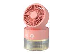 Mini Ventilador de mesa USB LAXISCREED com água, dobrável, spray mist, rosa