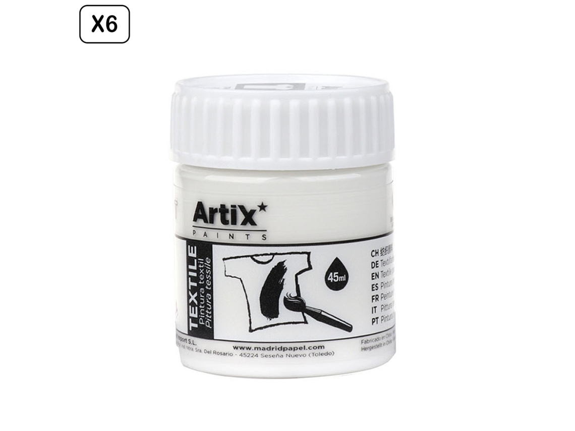 Pack De 6 Uds. Tinta Textil Branca 45 Ml Dam