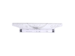 Régua rolante para desenho de linhas paralelas, arcos e curvas com transferidor integrado, 30 cm