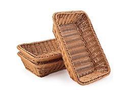 Conjunto De 3 Cestos De Vime Em Polietileno Para Armazenar Pão, Para Uso Doméstico, Confeitaria E Organização Da Cozinha