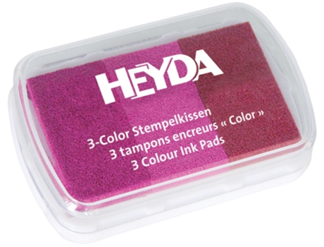 Bloco de Carimbo HEYDA 3 Cores Rosa/Rosa/Magenta