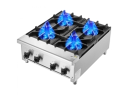 Fogão Industrial A Gás 4 Bocas 28 Kw Em Aço Inoxidável Tekmaquinas