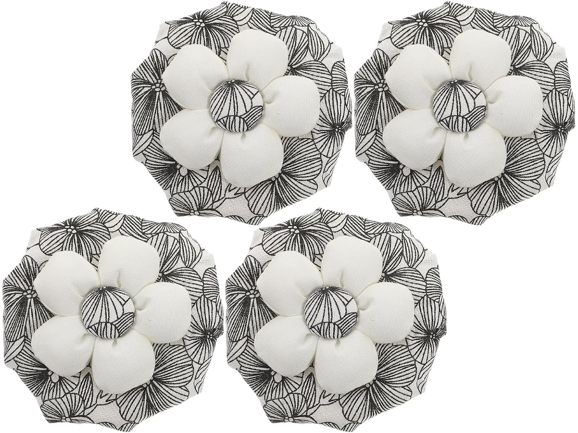 Inoomp Conjunto De 4-protetores Maçaneta Porta Em Tecido Algodão Macio, Capas De Segurança Antiestáticas Em Formato Flor