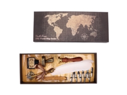Caneta de Caligrafia Estilo Retrô com Pontas Substituíveis, Ferramenta de Escrita Decorativa, Presente Branco AQUAFORGE