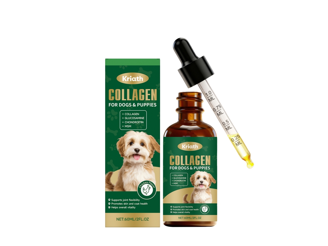 Gotas De Colágeno Para Cães - Suporte Ósseo E Cutâneo