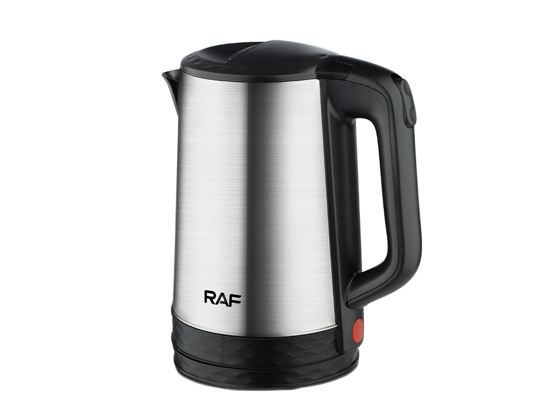 Chaleira elétrica Slowmoose de aço inoxidável de 2,3 L e 1800 W com função de fervura rápida, base de alimentação separada e desligamento automático.