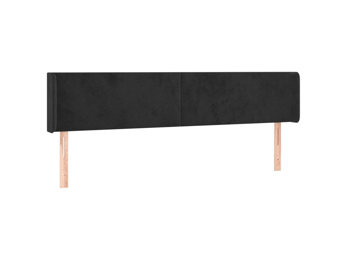 Headboard, Headboards Vidaxl Preto Veludo (183 X 16 X 78/88 Cm)