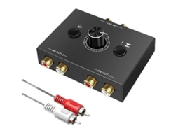 Comutador de Áudio Estéreo Rca Bidirecional com Botão Mudo AQUAFORGE