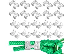 Morningro 20 Abraçadeiras Duplas de Aço Inoxidável Cordas, Resistente Duplo Clips Cordas Trançadas Ou