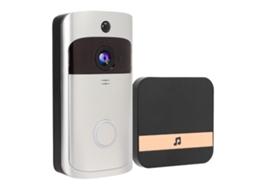 Timbre De Porta Inteligente Sem Fio Wifi Com Vídeo Controle Remoto App Interfone Detector De Movimento Pir Prata 90‑260vus