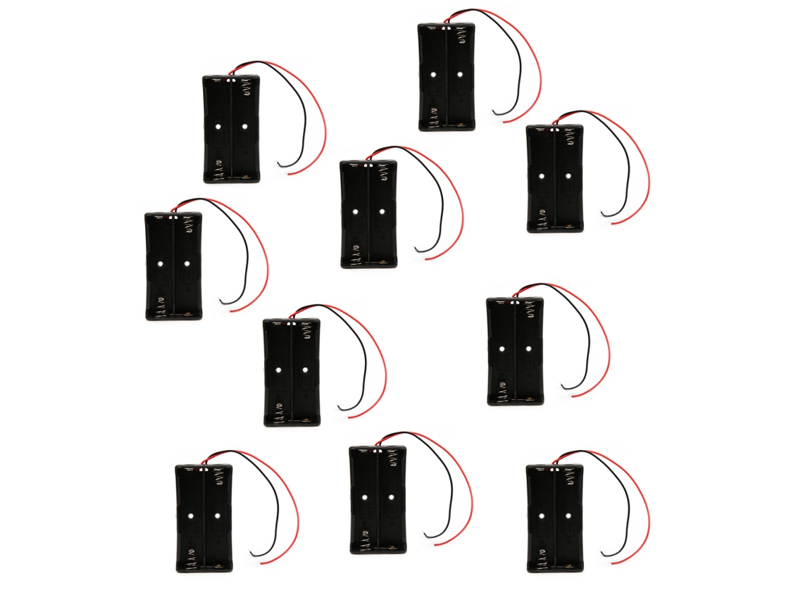 Veloriskku-10 Peças De Estojo Para Baterias 18650, Estante De Baterias De Duas Fileiras, Preto, Com Cabeamento Em Série