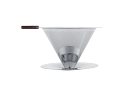 Filtro de café reutilizável inox com suporte para xícara, duas camadas | S/MARCA