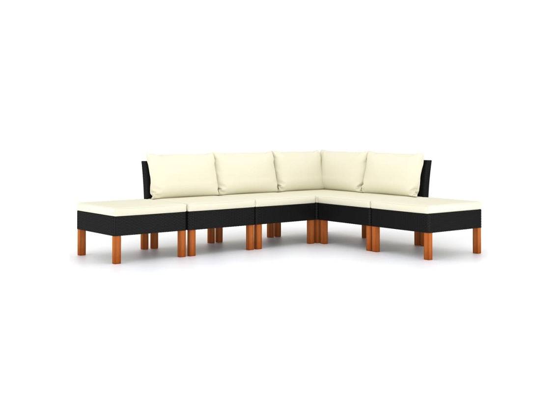 Garden Lounge Set, Garden Lounge Sets Vidaxl Preto Rattan / Vime (n/a)