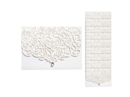 10 convites de casamento com envelopes e strass S/MARCA