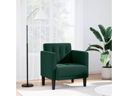 Vidaxl Poltrona Com Apoio De Braços 53 Cm Veludo Verde-escuro