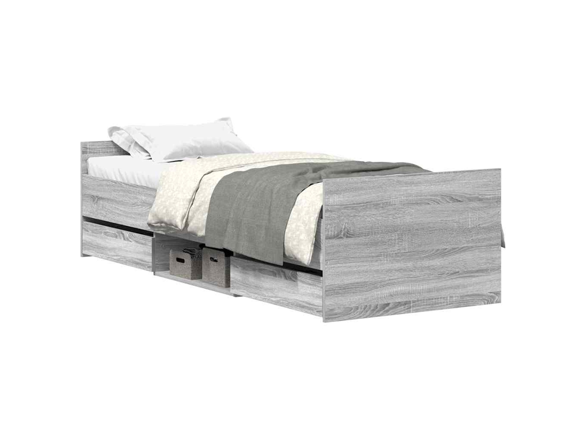 Estrutura de Cama com Painéis Cinzento Sonoma MAISON EXCLUSIVE
