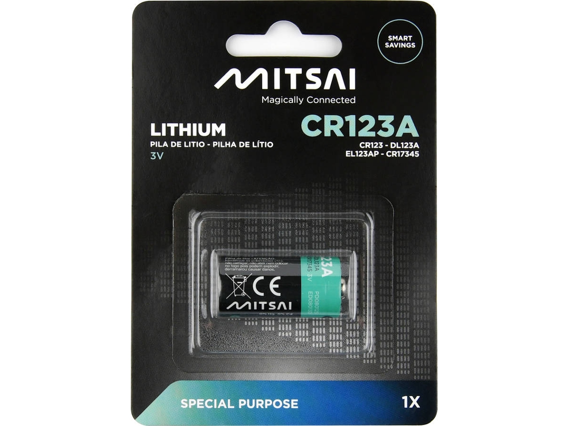 Pilha Lítio MITSAI 3V CR123 A (1 Unidade)