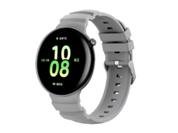 Bracelete Para Honor Watch Fit Ocean - Silicone Duas Cores - Dupla Fileira De Furos - Fivela Prateada Cinza