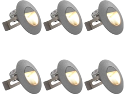 vidaXL Iluminação LED de parede exterior 6 pcs 5 W redondo prateado
